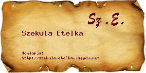 Szekula Etelka névjegykártya
